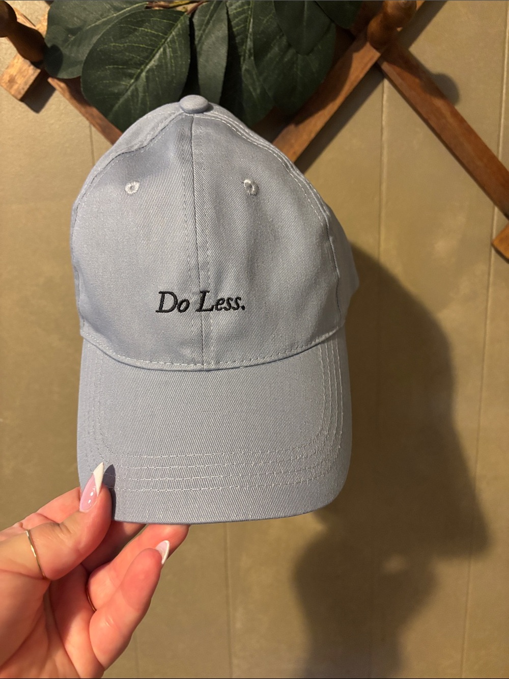 Do Less. Embroidered Light Blue Women’s Baseball Cap